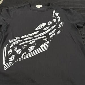 Alexander McQueen Dark Tee with White Skull Design